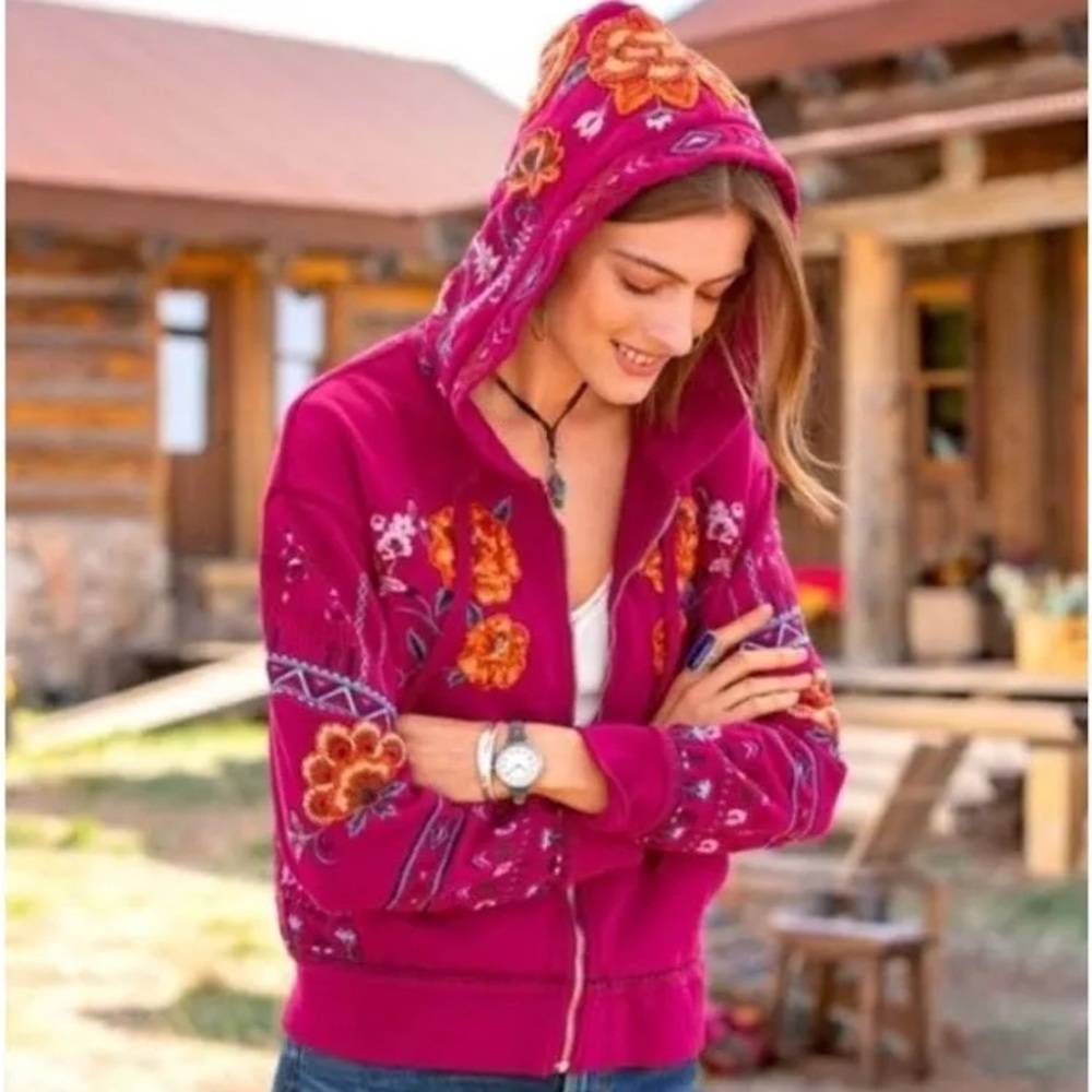 DRIFTWOOD Pink Embellished Graphic Hoodie